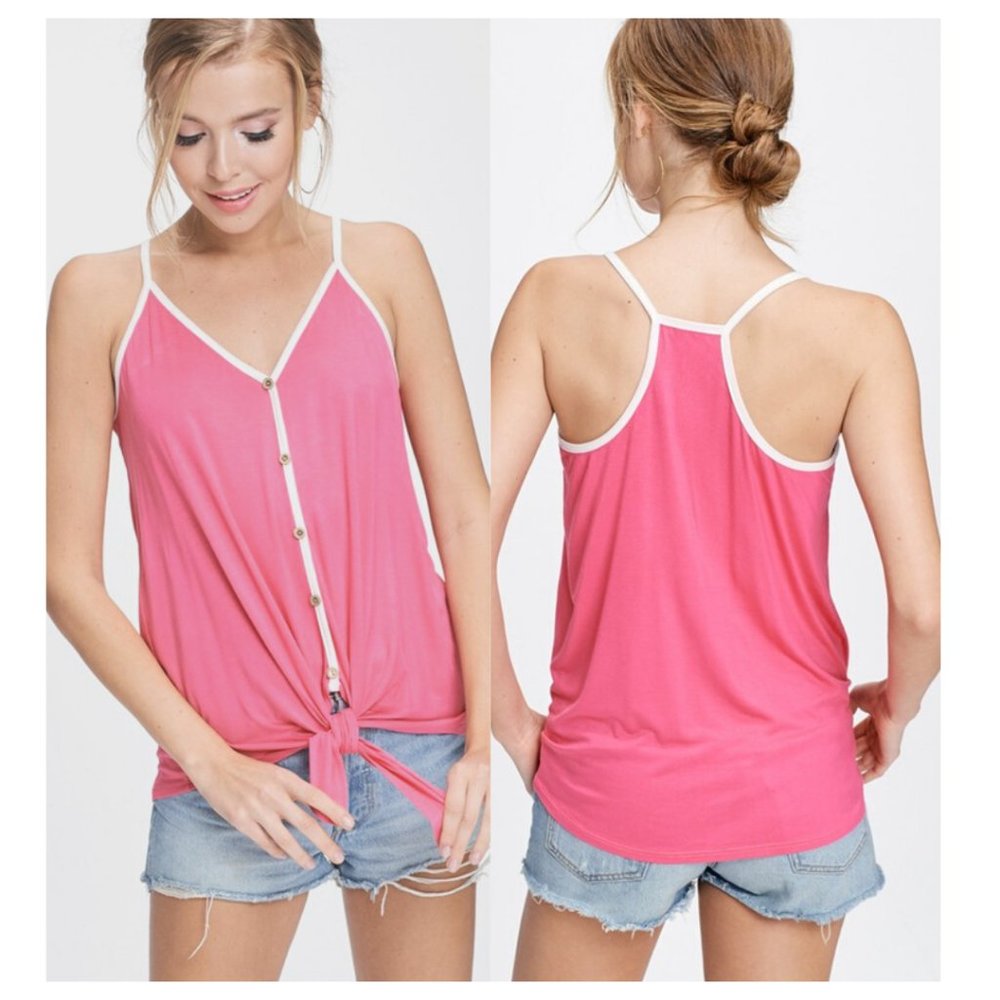Strappy Tank Top w/ Tie  - 3 PACK